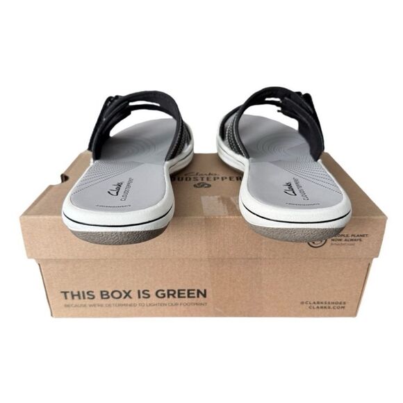 Clarks Cloudsteppers Breeze Piper Black Slide Sandals Women’s Size 11 Medium - Picture 5 of 11
